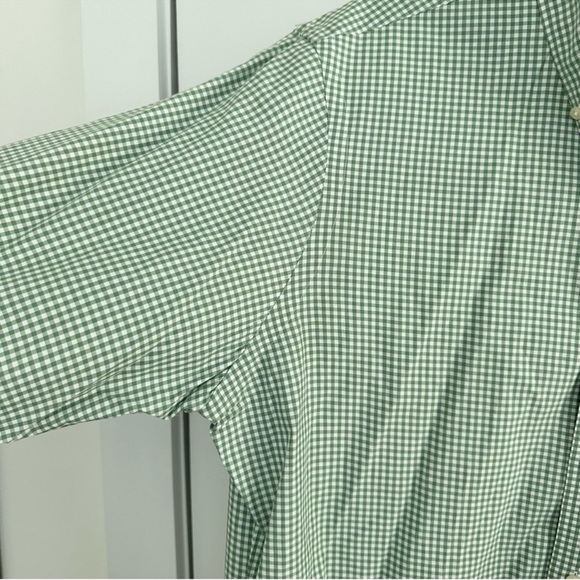 Ralph Lauren Oversized Green & White Checkered Gingham Oxford Shirt Purple Polo - Picture 15 of 16